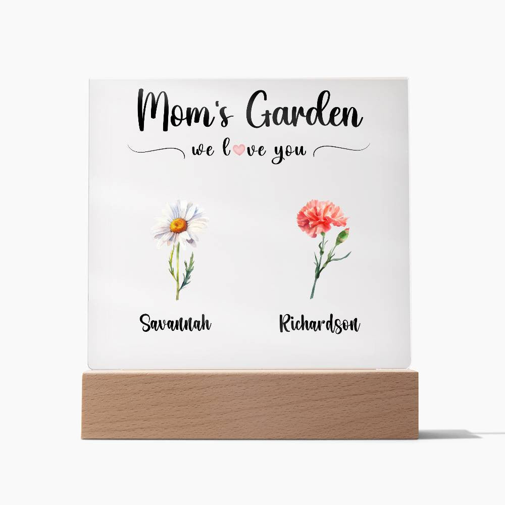 Mom's Garden Square Acrylic Plaque