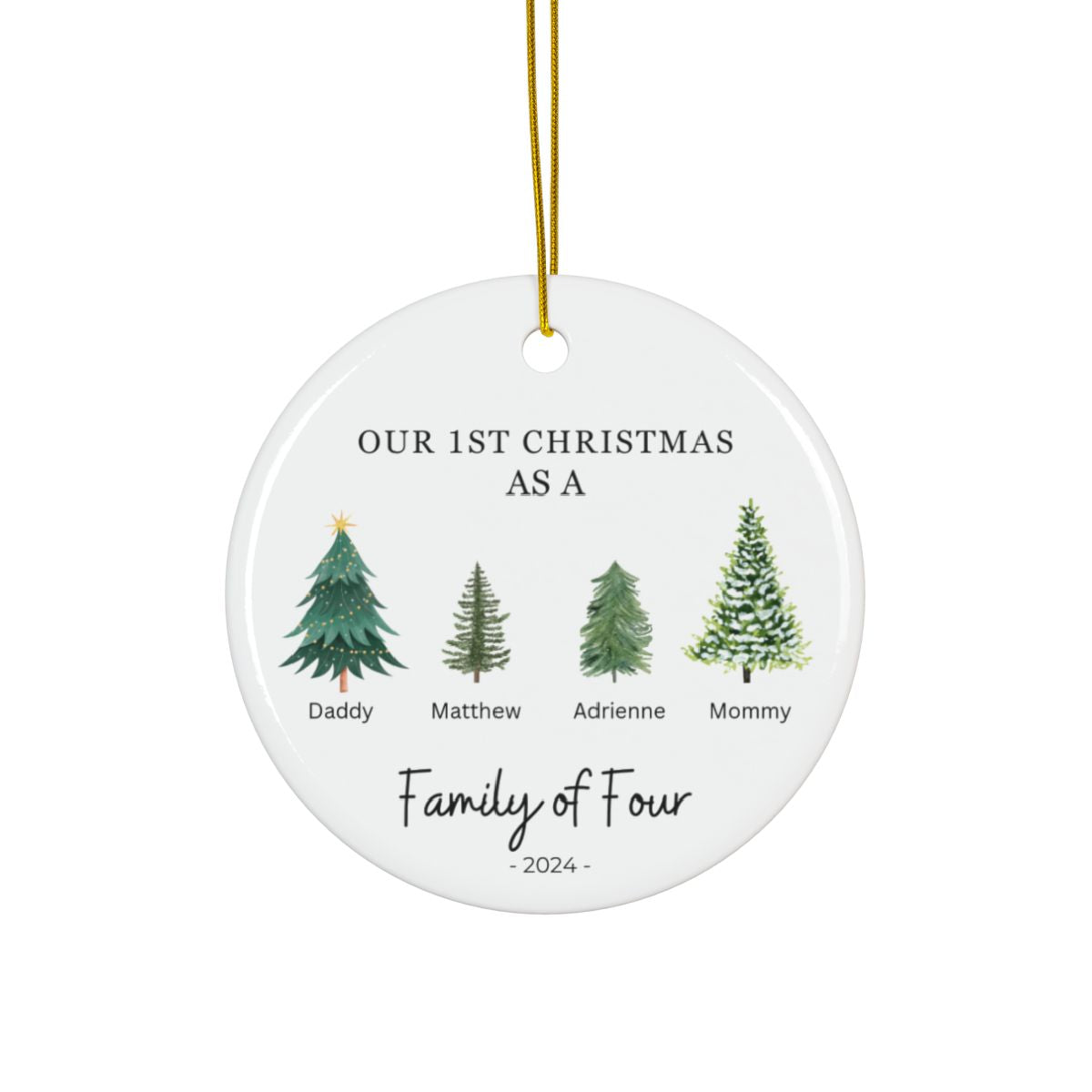 Personalized Family Christmas Tree Ornament