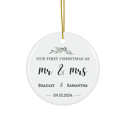 Mr and Mrs First Christmas Ornament