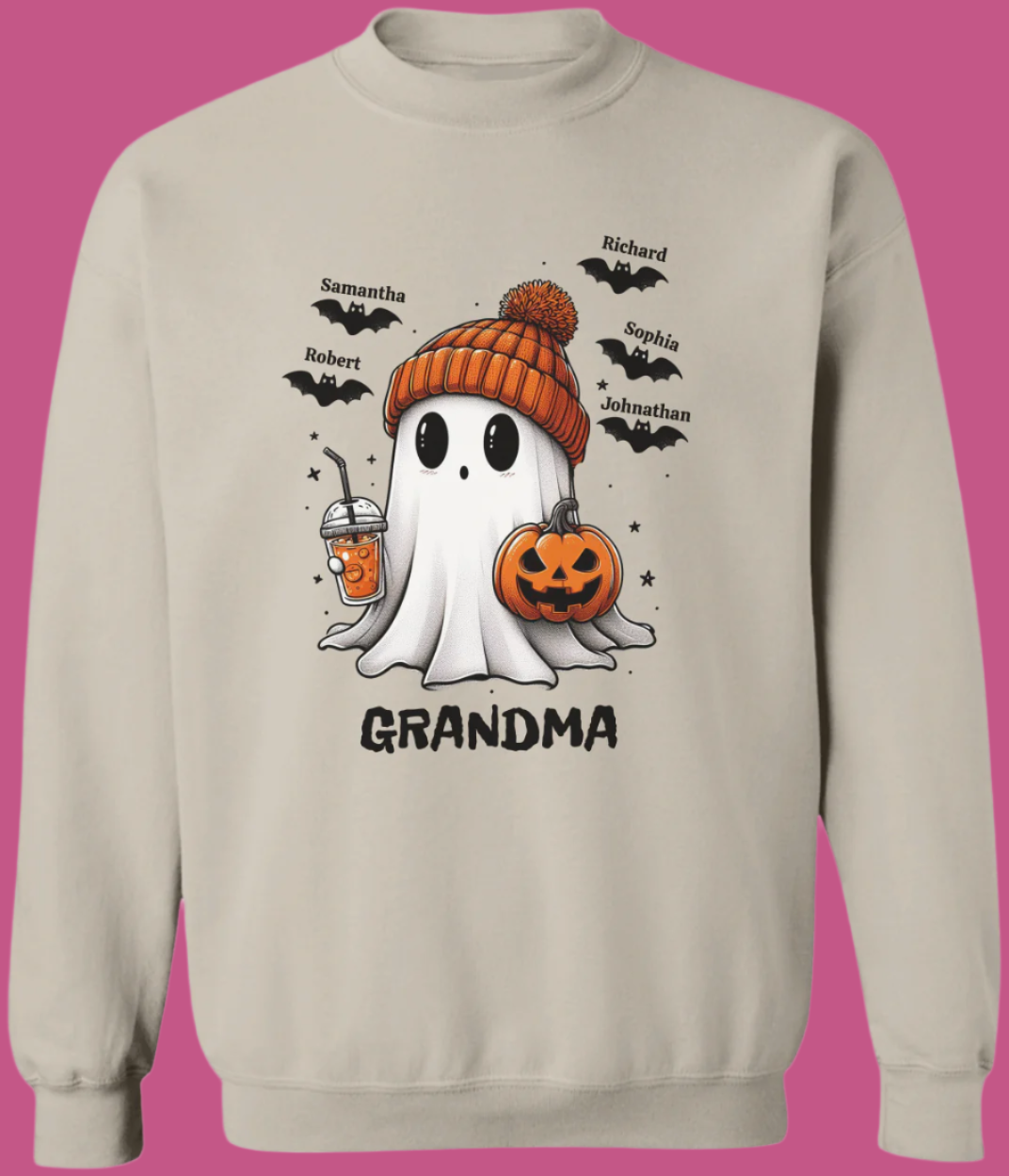 Personalized Fall Cute Ghost Halloween T-Shirt Sweatshirt