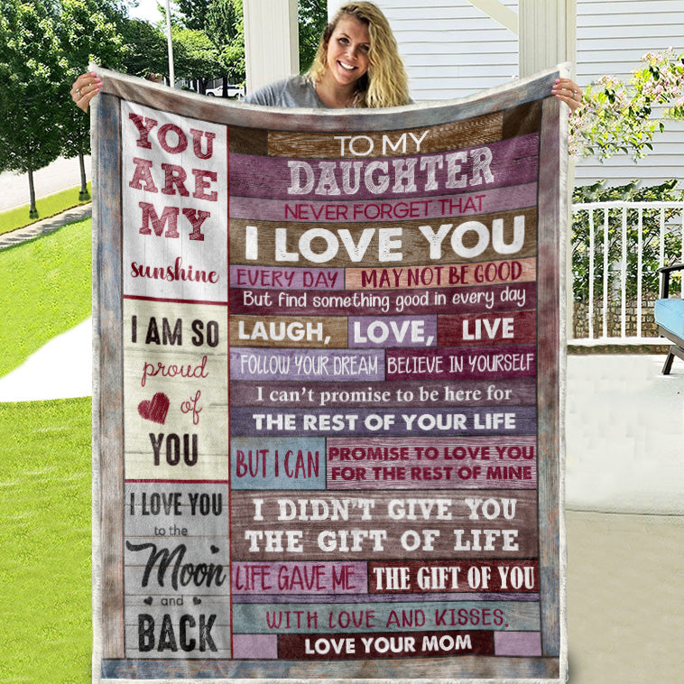 To My Daughter - Never Forget From Mom Premium Mink Sherpa Blanket 50x60