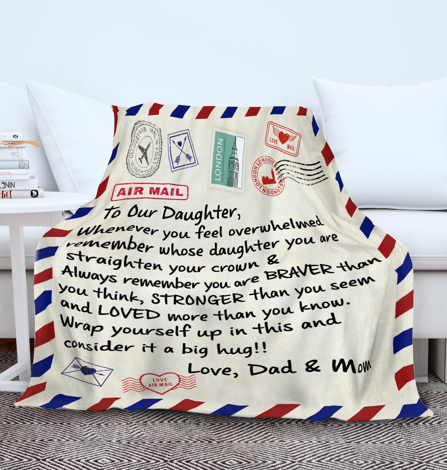To My Daughter - Straighten Your Crown From Dad and Mom Premium Mink Sherpa Blanket 50x60
