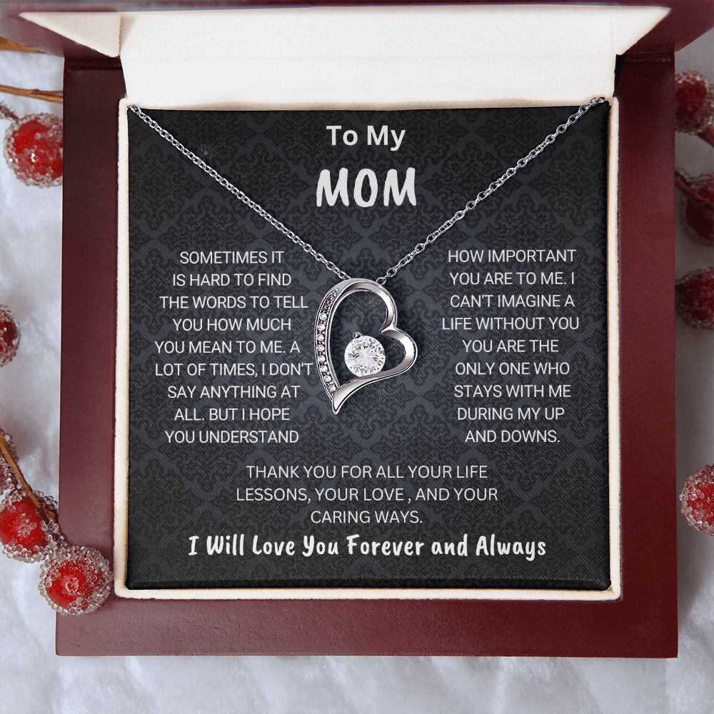 To My Mom Forever Love Necklace-blue