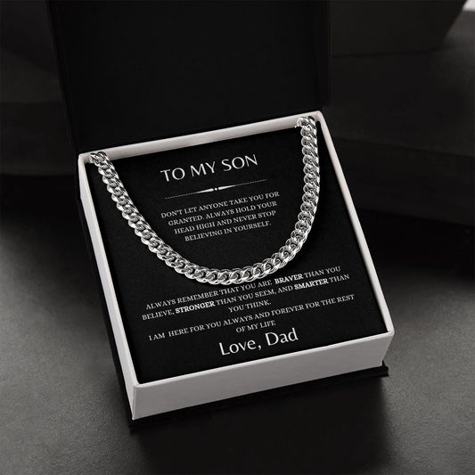 To My Son Cuban Link Chain From Dad