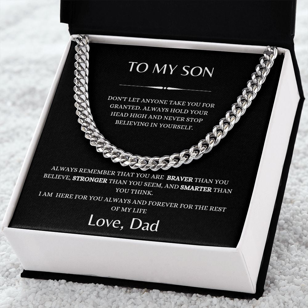 To My Son Cuban Link Chain From Dad