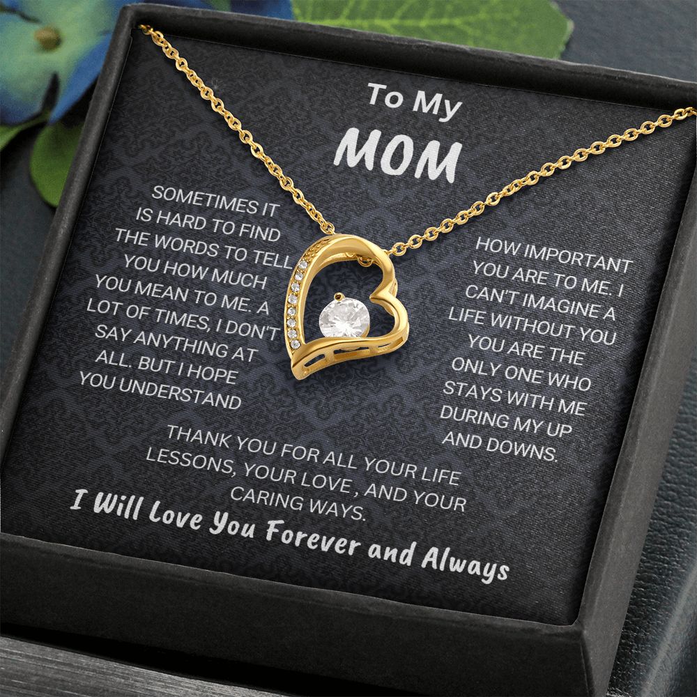 To My Mom Forever Love Necklace-blue